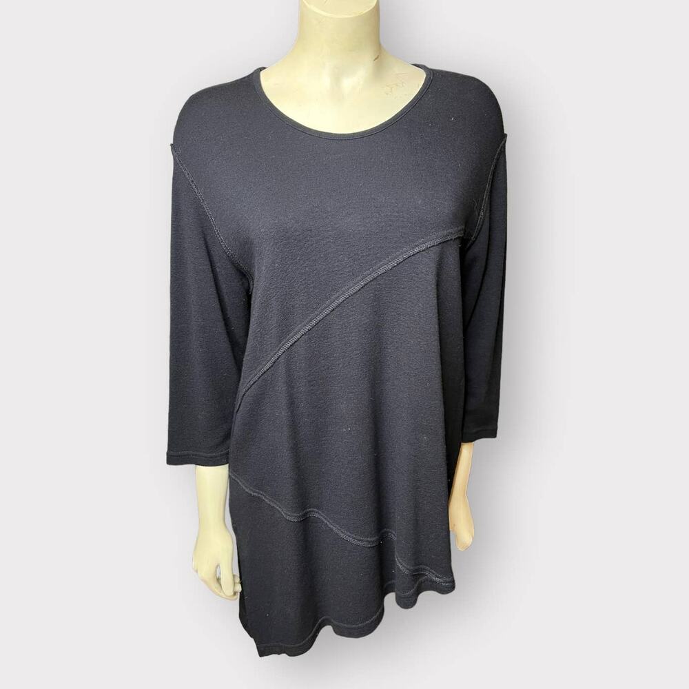 Jean Marc Philippe Ligne Bleu Pull Londonka Black Asymmetrical Top